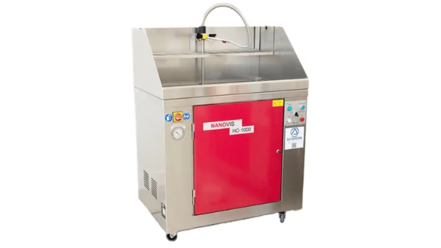 Nanovis HC-1000 manual cleaner for environmentally friendly, solvent-free cleaning of pad printing ink cups and metal cliches