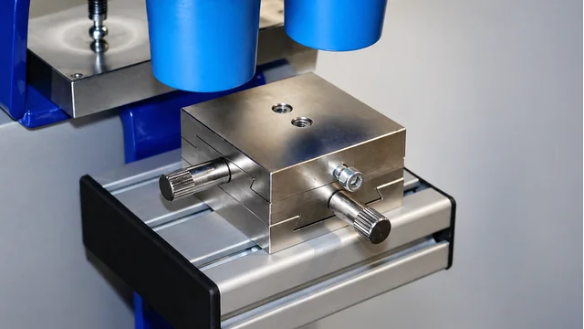 TTN XY 75 crossable, a precision positioning accessory for pad printing machines, enabling quick and accurate X and Y axis adjustments, available from Automark